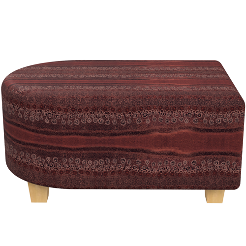 Quad D-End Ottoman Indigenous Berry