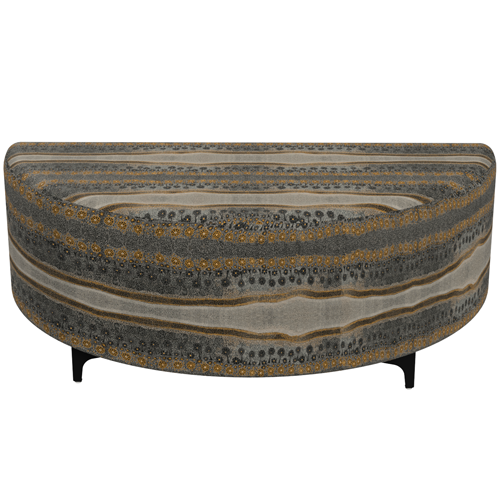 Quad Half Round Ottoman Indigenous Glitter