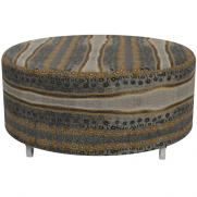 Quad Round Ottoman Indigenous Glitter